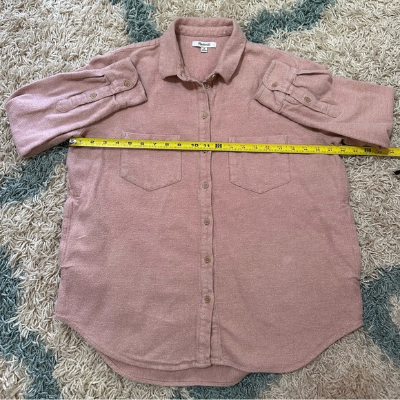 Madewell flannel sunday button down shirt, Pink Sz Medium - Picture 6 of 8